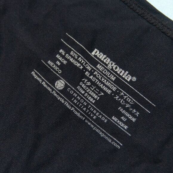 Patagonia Bandha Dark Gray Stretch Knit Knot Front Knee Length Dress Size Medium - Picture 4 of 5